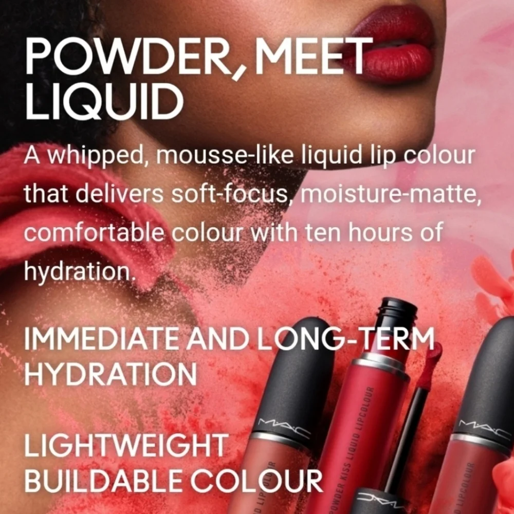 Mac Cosmetics Powder Kiss Liquid Lipstick Burning Love Berry Brand New in Box